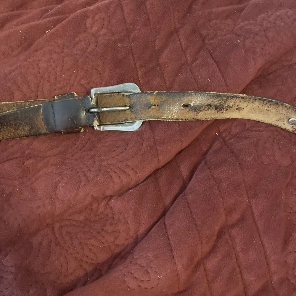 THRASHED Ole Miss Rebels Belt Mens‎ Size 40 Brown NCAA College Football Leather